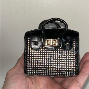 Black Mini Bag w/ gem 💎 "studs", NWOT (boutique)